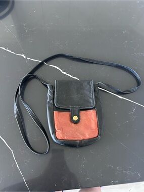 Indian Summer Black Brown Leather Crossbody Bag Canadian Designer Purse Artisan